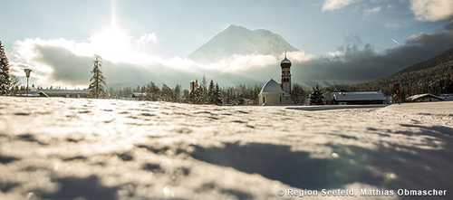 Seefeld Leutascher Pfarrkirche Im Winter Leutasch